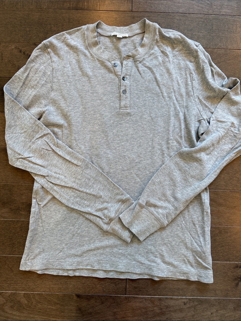 James Perse Light Gray Long-Sleeve Henley
